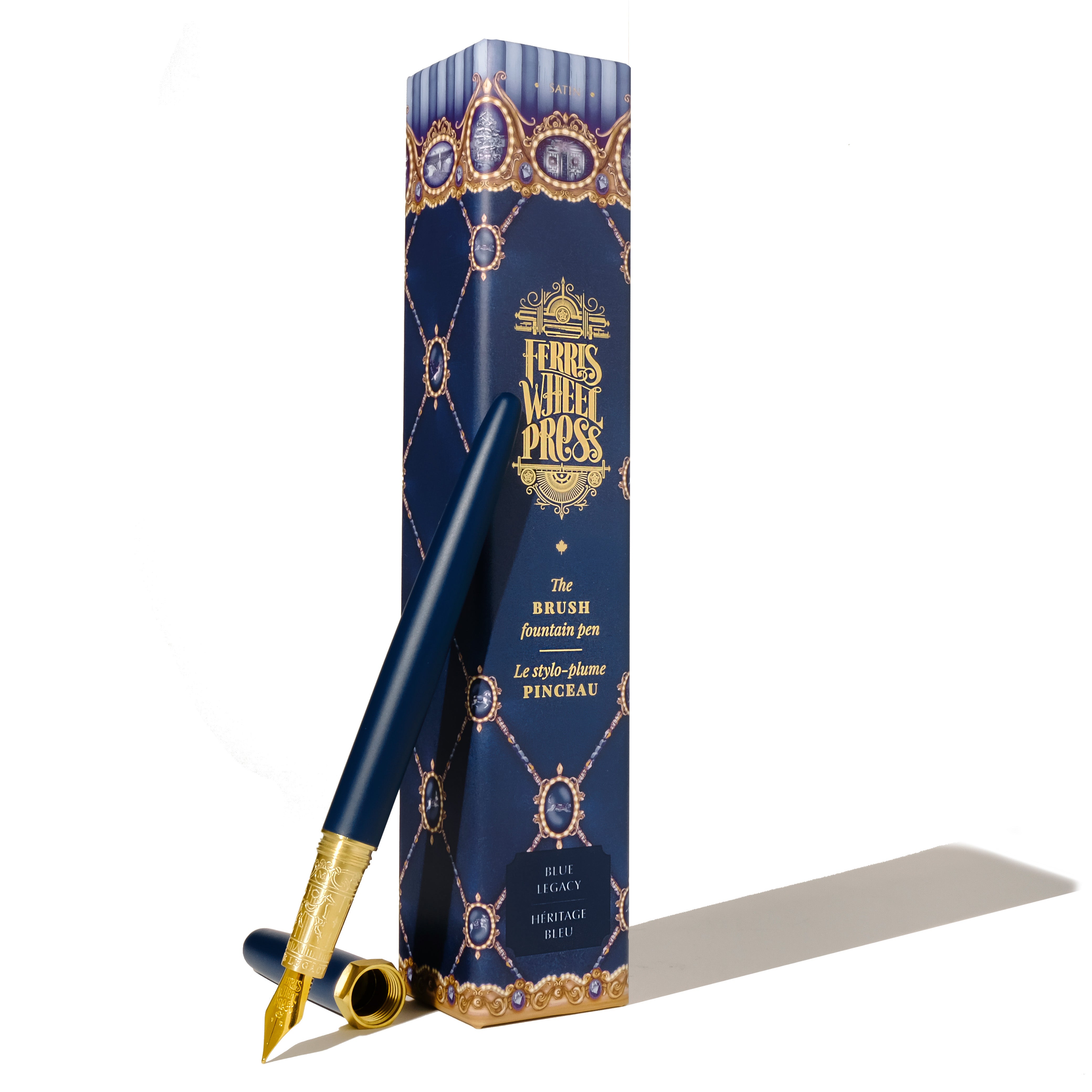 Limited Edition | Blue Legacy Satin Series Brush Fountain Pen - Gold Plated Nib