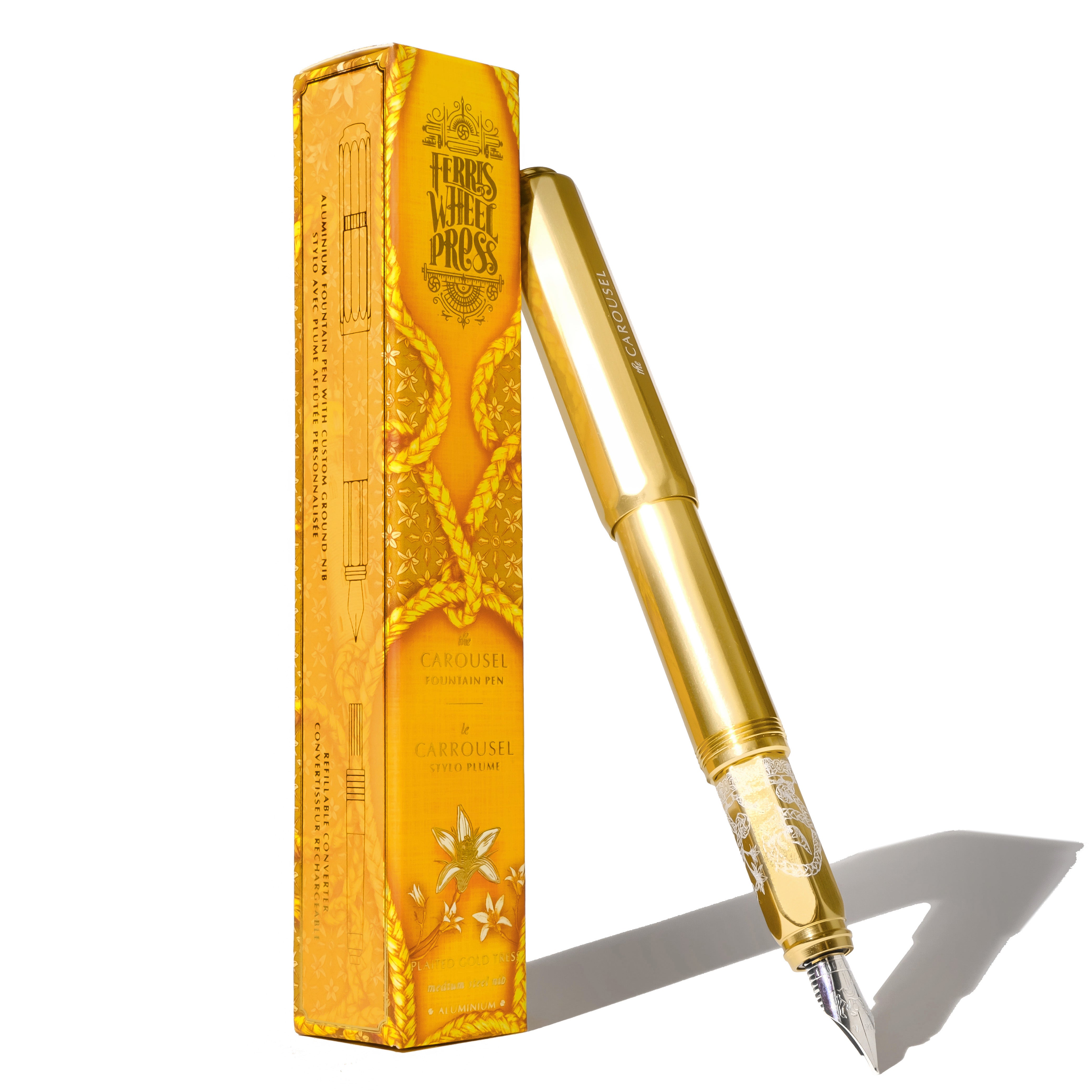 Limited Edition | Aluminum Carousel Fountain Pen - Plaited Gold Tress